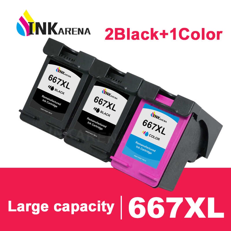 INKARENA สำหรับ HP 667XL 667 ตลับหมึกสำหรับ HP 667 667 XL DeskJet Ink Advantage 1275 2374 2375 237