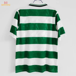 เสื้อกีฬาแขนสั้น ลายทีมชาติฟุตบอล Celtic Home 89-91 ชุดเหย้า สไตล์เรโทร