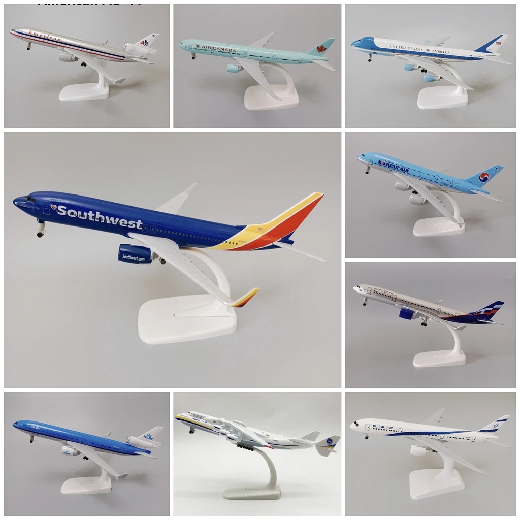 20 ซม.โลหะ Air USA Southwest Airlines Boeing B737 Airways เครื่องบิน Diecast รุ่น Canada KLM RUSSIAN เครื่องบิน