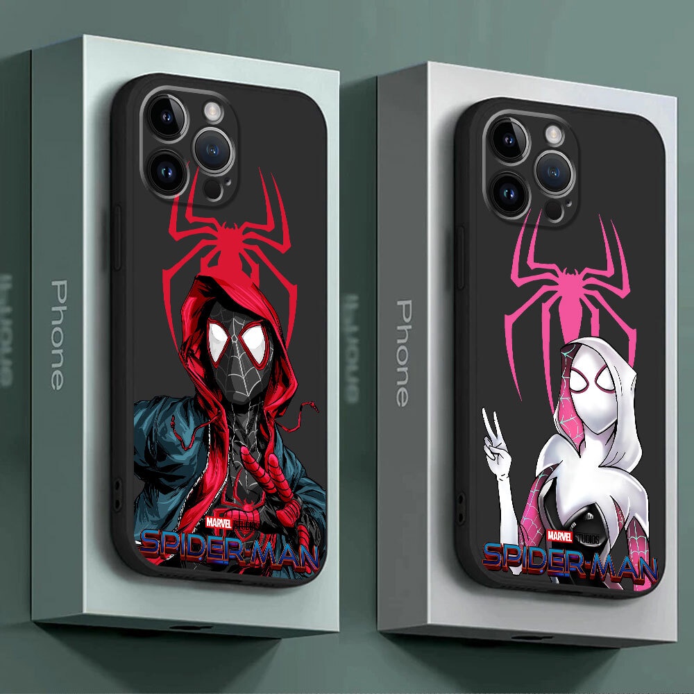 เคสโทรศัพท์มือถือ ซิลิโคน ลายสไปเดอร์แมน มาร์เวล น่ารัก หรูหรา สําหรับ Apple Iphone 14 Pro Max 11 8 Plus 7 6s Xr Se 15 13 12 Mini Xs X 6