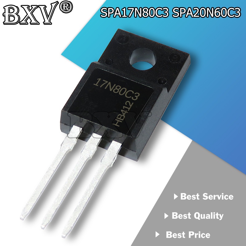 ทรานซิสเตอร์มอสเฟต SPA20N60C3 20N60C3 SPA17N80C3 17N80C3 N-Ch 600V 20.7 A TO220F 5 ชิ้นต่อล็อต