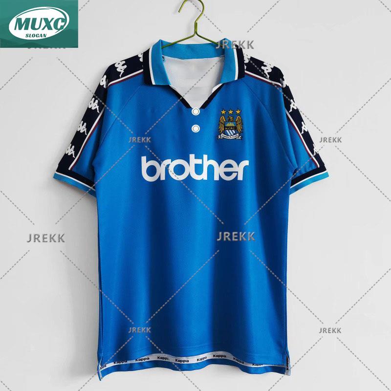 เสื้อกีฬาแขนสั้น ลายทีมฟุตบอล Manchester City 1997 99 Manchester City สไตล์วินเทจ แห้งเร็ว ไซซ์ XS-XXXL สําหรับผู้ชาย