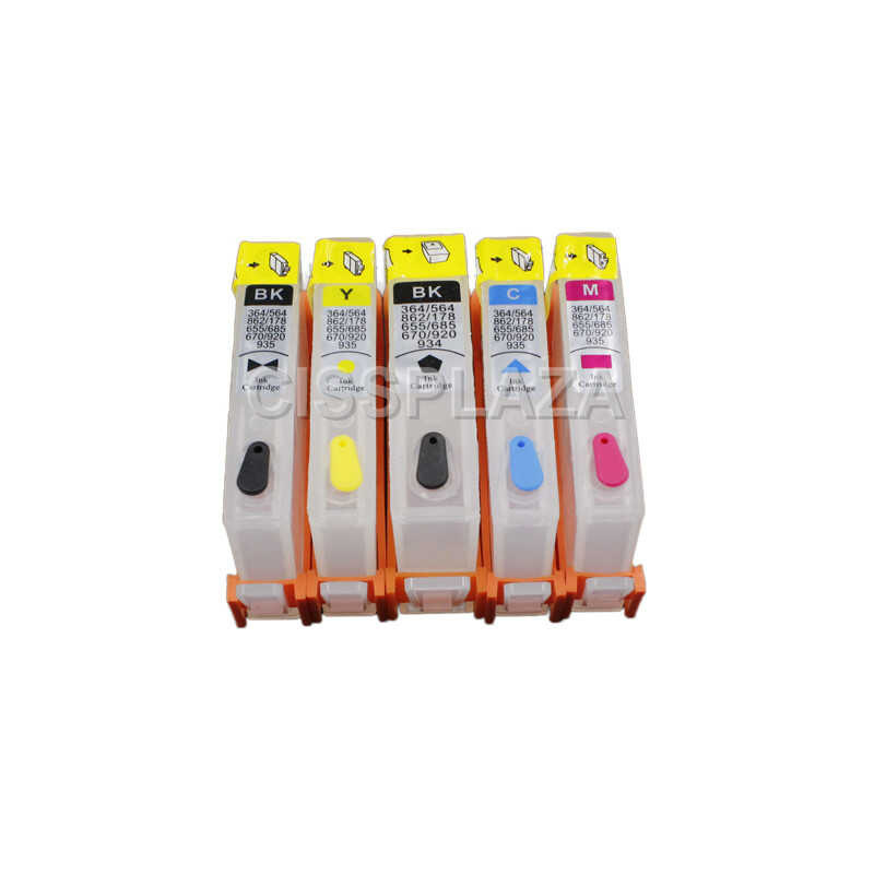 CISSPLAZA 5 ชิ้นที่รองรับ hp564 ตลับหมึกรีฟิล C309a C309g C310a C410a 7510 B8550 C5380 C6375