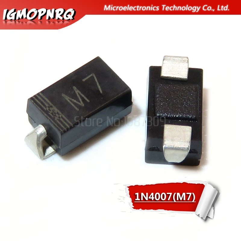 100PCS M7 1N4007 SMD ไดโอด 1A 1000V IN4007 วงจรเรียงกระแสไดโอดใหม่