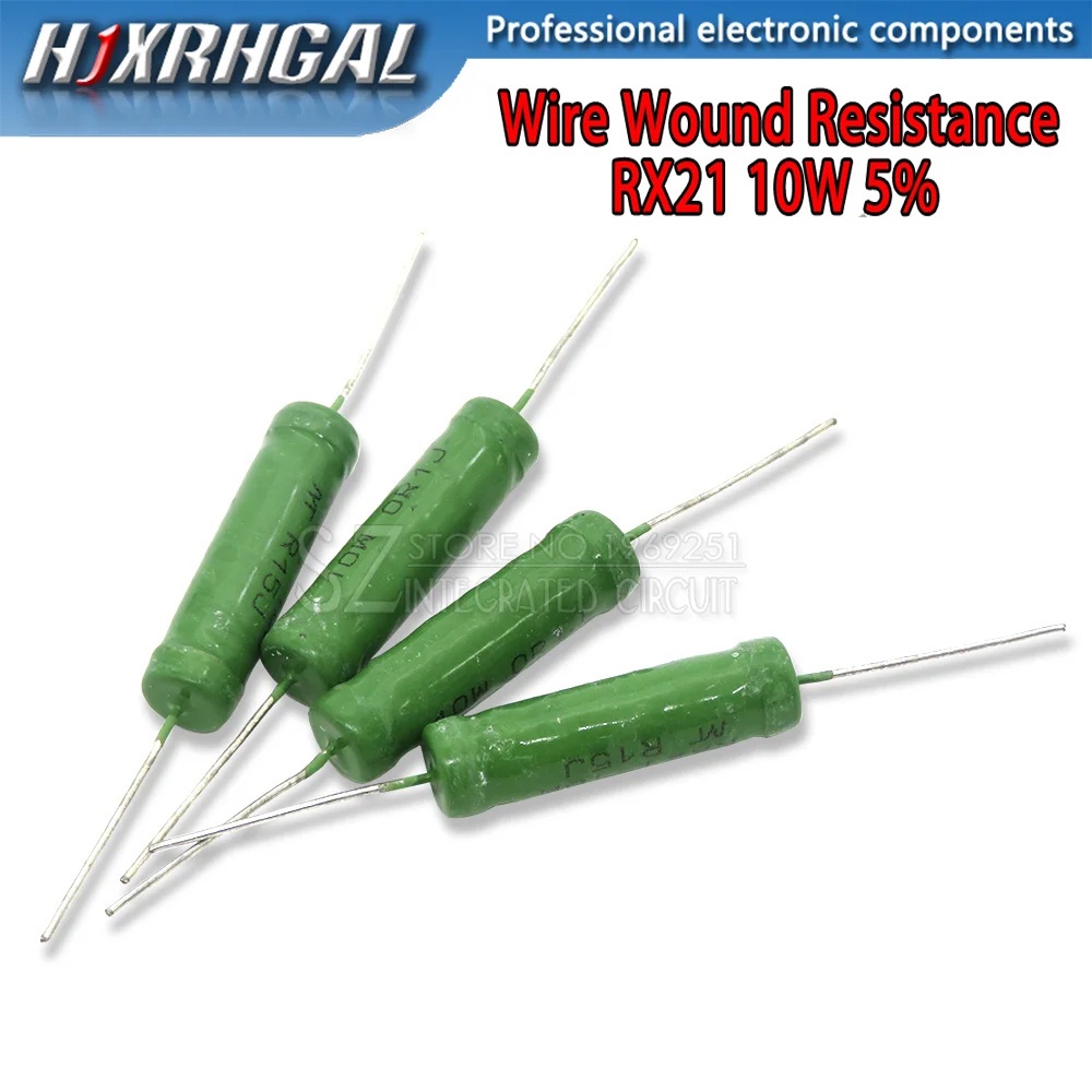 ตัวต้านทานอิเล็กทรอนิกส์ RX21 10W 5% 0.05R-120R 0.05R 0.27R 0.68R 1R 2.7R 3.9R 5.6R 7.5R 12R 56R 75R 100R 120R 5 ชิ้น