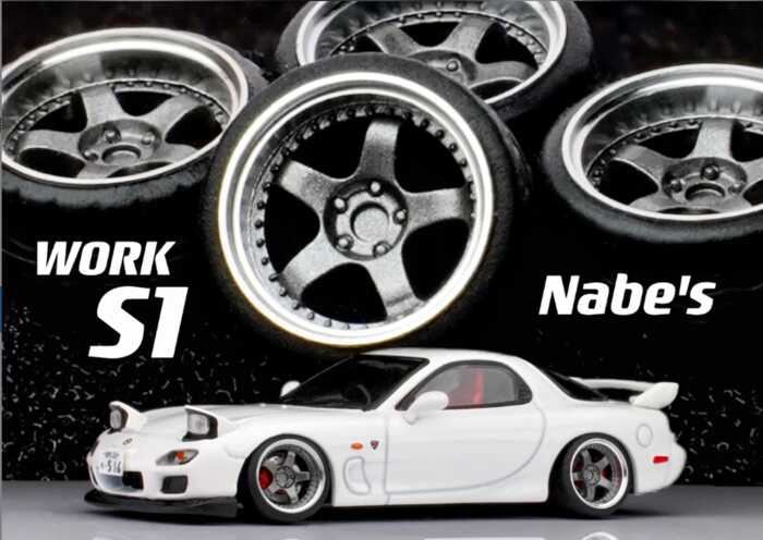 1/64 Chika Nabes ล้อ 8.5 มม./8.9 มม./9.7 มม.ยาง SSR TF1/BBS RZD/Nismo LMGT4/Work S1 3P สําหรับ 1:64 