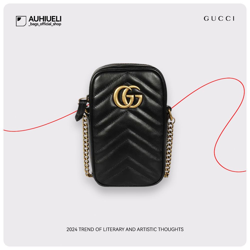 ของแท้ 100% GUCCI Crossbody Bags สีดำ 598597-DTDCT-1000