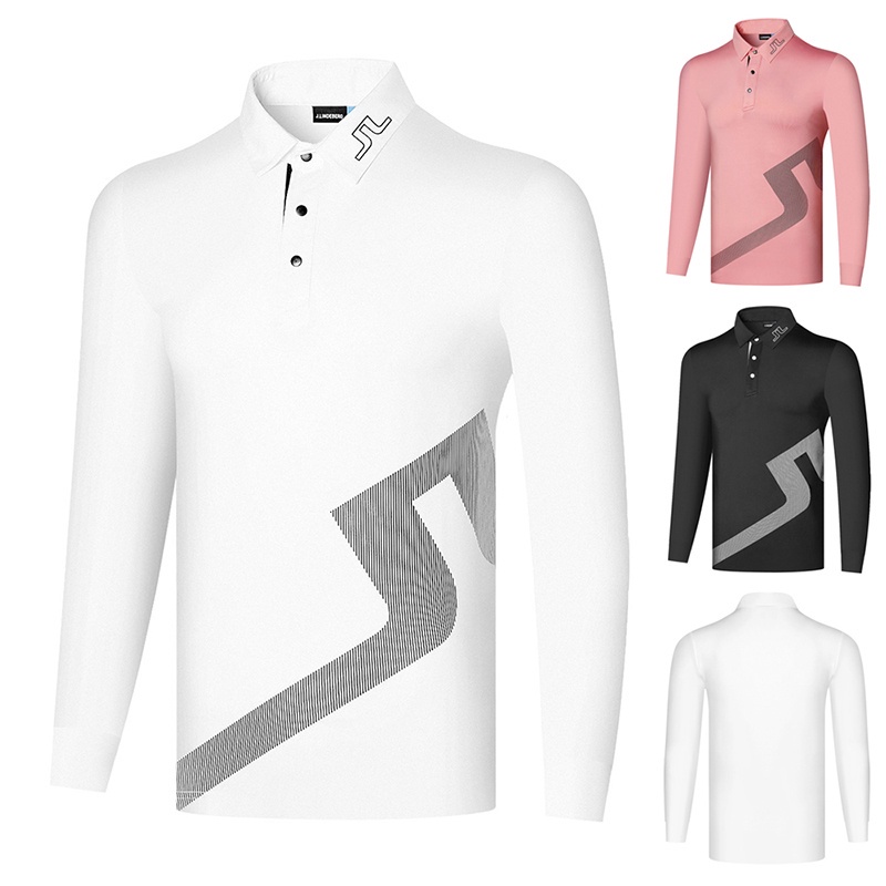 [JL-LS-06] เจ. Lindeberg Men Golf เสื้อยืดโปโลแขนยาว Golf