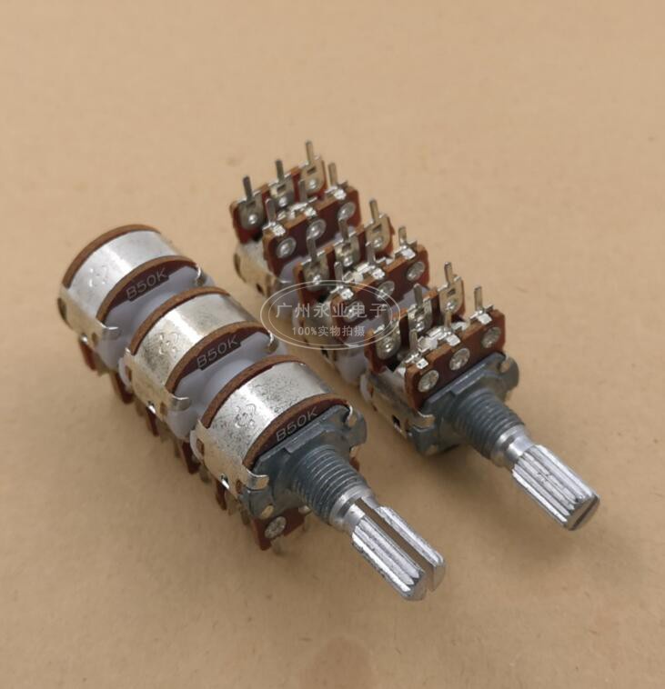 โพเทนชิโอมิเตอร์ขยายเสียง 148 Type B50K*6 ปรับได้ ด้ามจับ 20 มม. 16 แบบ 6 ลิงค์ โพเทนชิโอมิเตอร์ 18 ฟุต B50K 1 ชิ้น