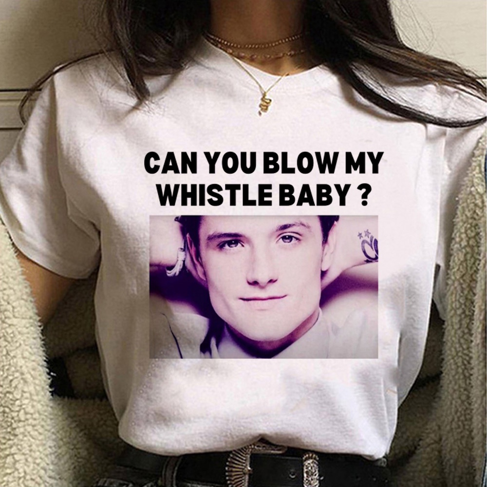 เสื้อยืด พิมพ์ลายการ์ตูน Josh Hutcherson Y2K สไตล์ฮาราจูกุ สําหรับผู้หญิง