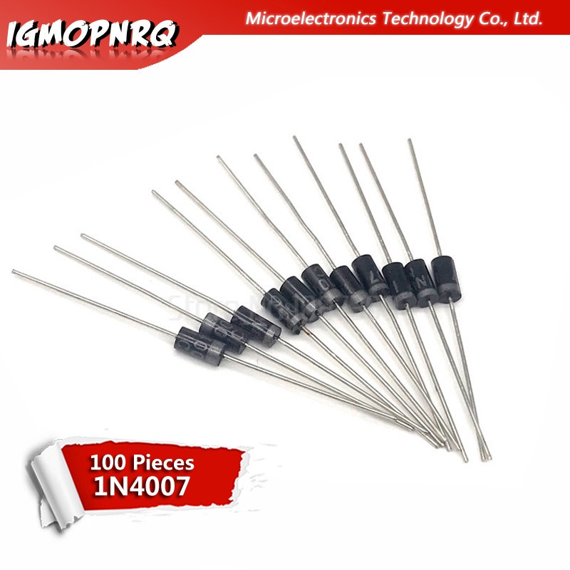 ไดโอดเรียงกระแส 1N4007 IN4007 4007 1A 1000V DO-41 คุณภาพสูง 100 ชิ้น