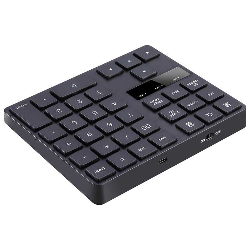 2.4G Wireless Numeric Keypad, Rechargeable Number Pad Keyboard With 35 Keys For Pc/Laptop/Book/I