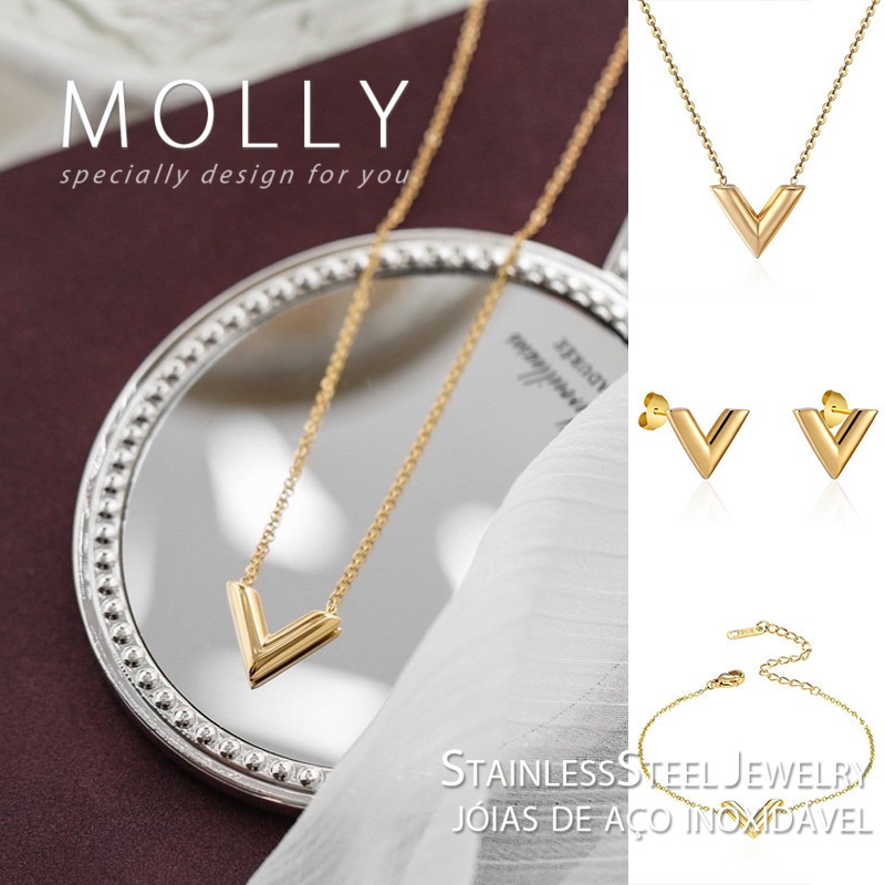 สแตนเลส Minimalist V รูปร่างสร้อยคอผู้หญิง Non Tarnish 18K Gold Plated คุณภาพสูง Minimalist แฟชั่นเครื่องประดับ