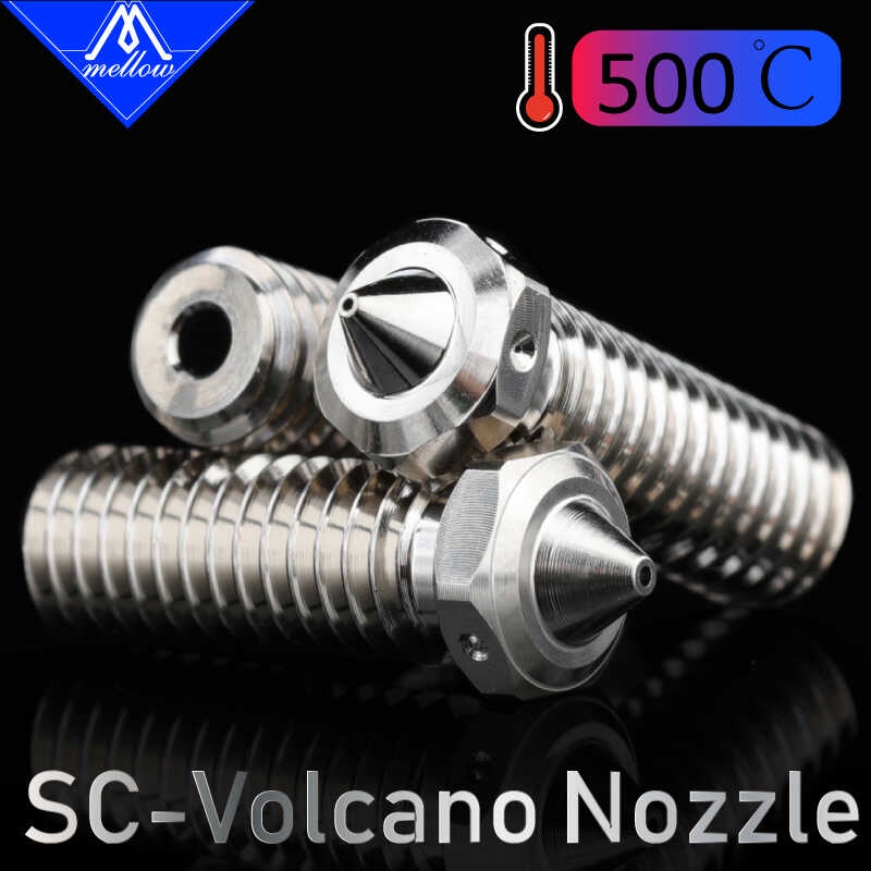 Mellow 3D Printer NF-SC ภูเขาไฟทองแดงชุบ 0.4mm M6 หัวฉีดภูเขาไฟสำหรับ E3D V6 ภูเ