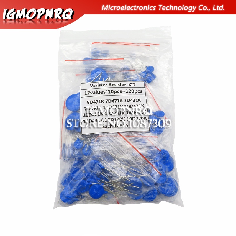 100 ชิ้น = 12 ค่า*10 ชิ้น Vartor Resistor ชุดสารพัน 5D471K 7D471K 7D431K 7D391K 10D471K 10D431K 10D3