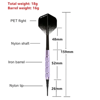 FOX SMILING 18g Soft Tip Darts Pin Professional Electronic Plastic Tip Point Dart