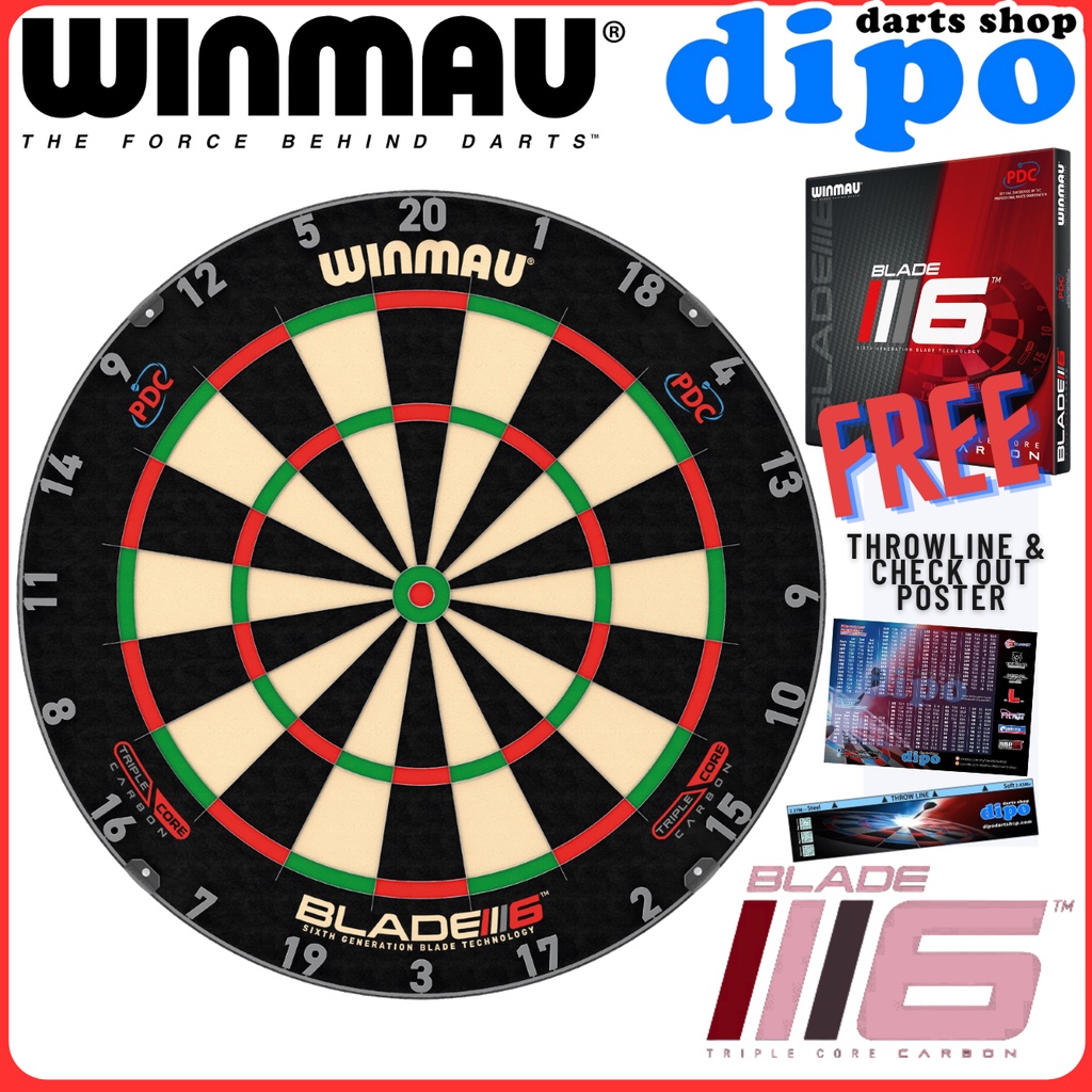 WINSMAU BLADE 6 Triple Core Carbon Dartboard (แบบใบมีด) – WINMAU Steel DartBoard