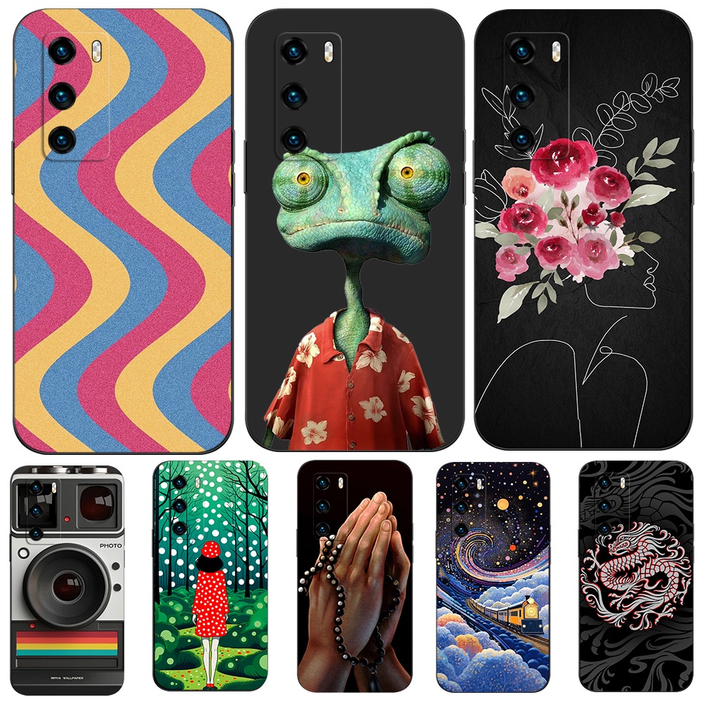 สําหรับ Huawei P40 กรณี 6.1 นิ้วซิลิคอนโทรศัพท์ฝาหลังสําหรับ Huawei P 40 สีดํา tpu กรณีศาสนา Belief 