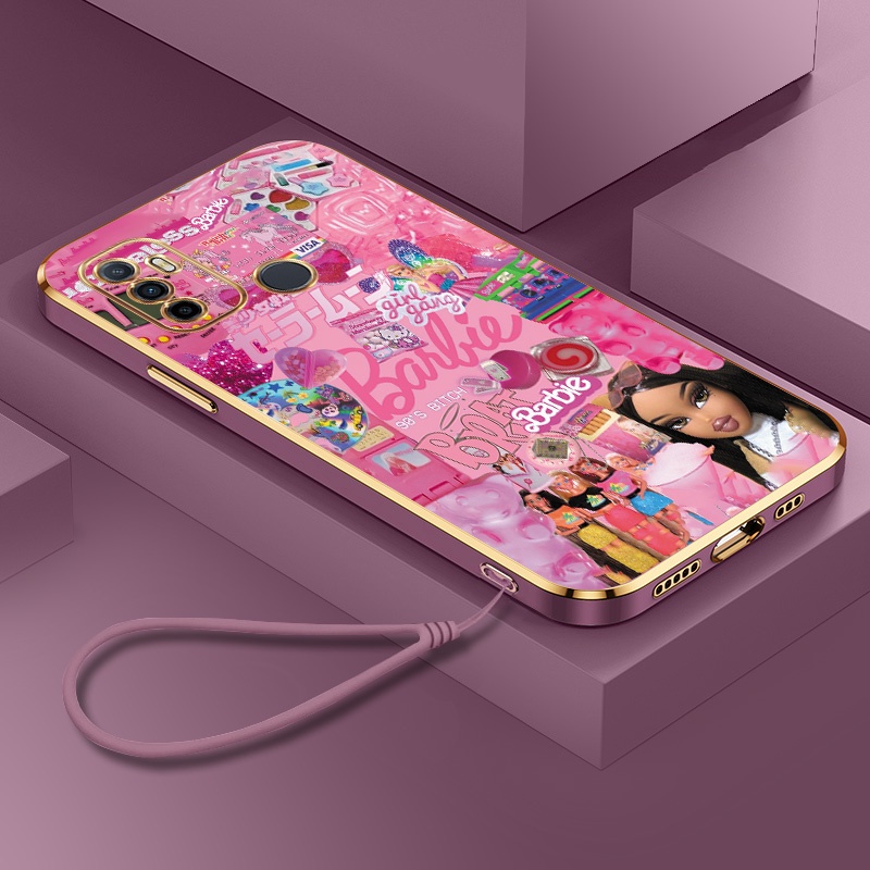 Barbie OPPO CPH2127 CPH1917 CPH2269 CPH2365 CPH2239 CPH2325 ปลอกสีการ์ตูนเคสโทรศัพท์ซิลิโคน