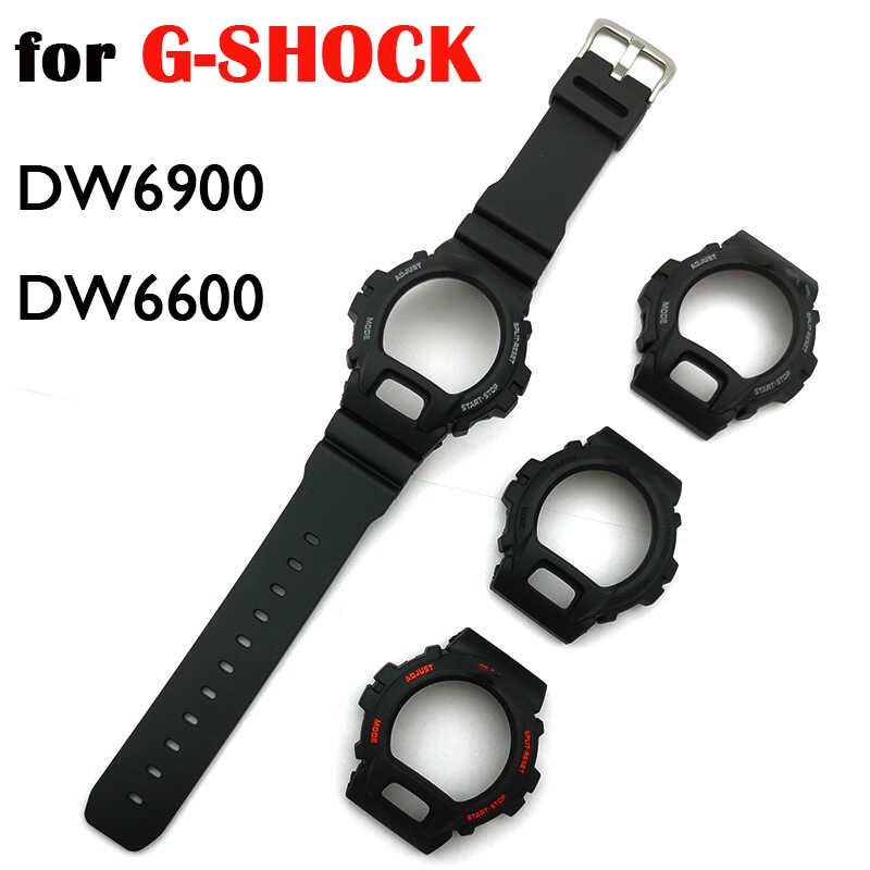 เรซิน Dw6900สายนาฬิกาเคสหนามเตยสำหรับ G SHOCK Dw-6900 Dw6600สีดำ