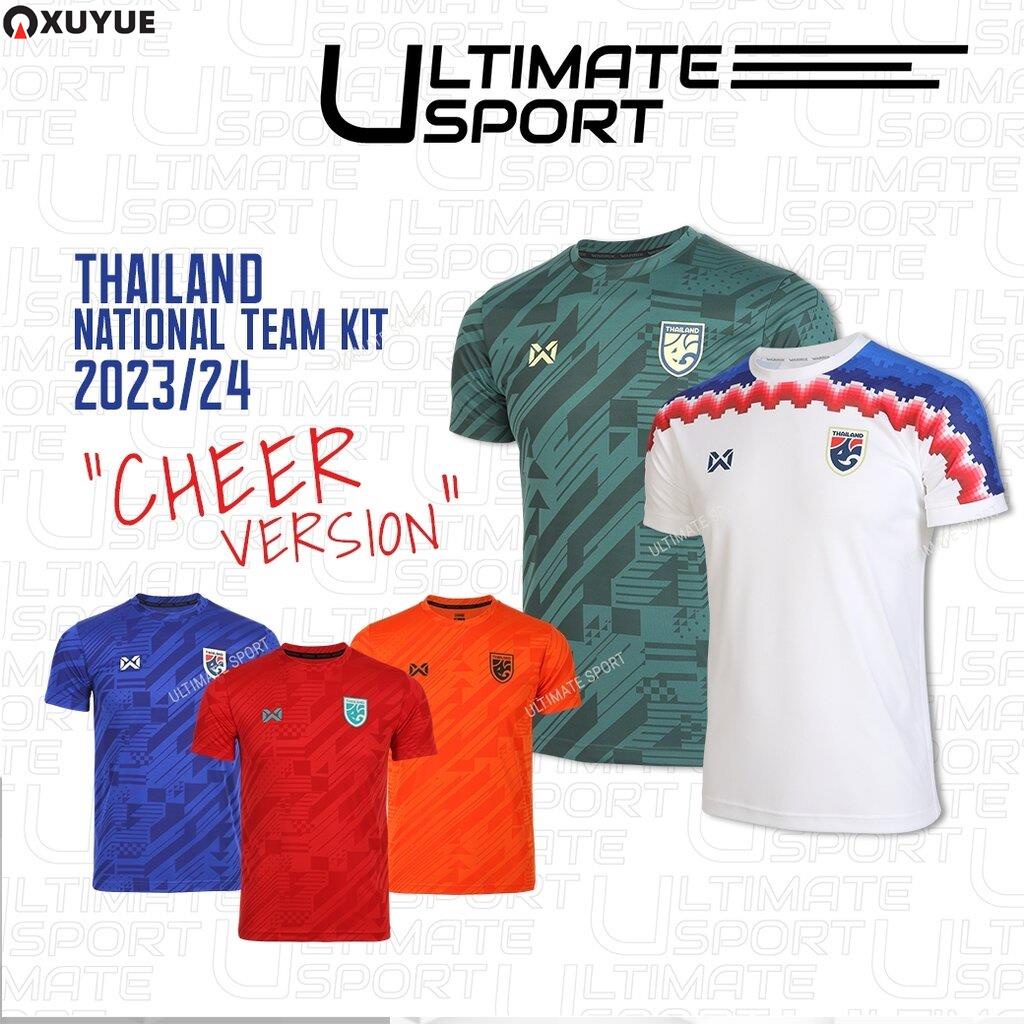 (XUYUE) WARRIX ใหม่ล่าสุด!! เสื้อเชียร์คอกลม 2023-2024 เสื้อฟุตบอลทีมชาติไทย Thailand National Team Kit (Cheer Version) WA-23...