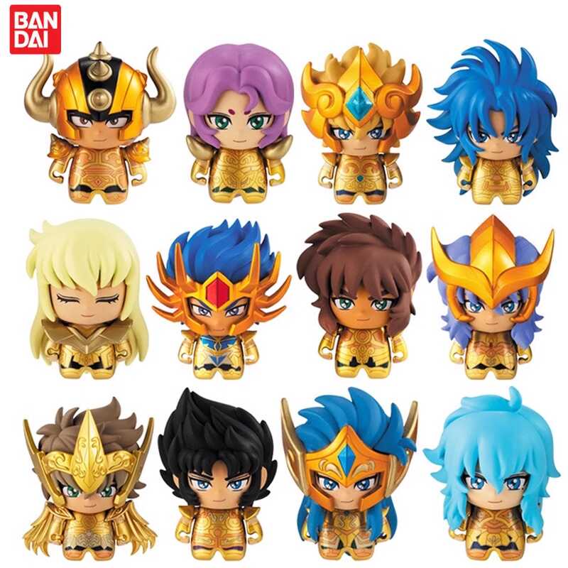 5Cm Orihinal Bandai Gashapon โกลเด้น Seiya Hyoga Shiryu อะนิเมะตัวละครของเล่นจริงทอง Saint Girls Kwa