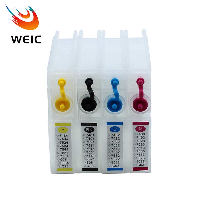 4 ชิ้น T9071-T9074 Epson Workforce Pro WF-6090 WF-6590 WF6090 WF6590 ตลับหมึกเสริมพร้อมชิปเ