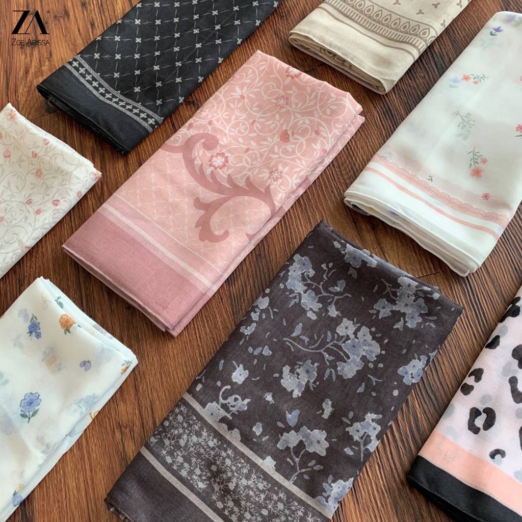 ZOE ARISSA TUDUNG RAYA 2025 BAWAL Printed BIDANG 45 Hijab Cotton Voile พิมพ์ Bercorak New Hijab พิมพ์ Viral