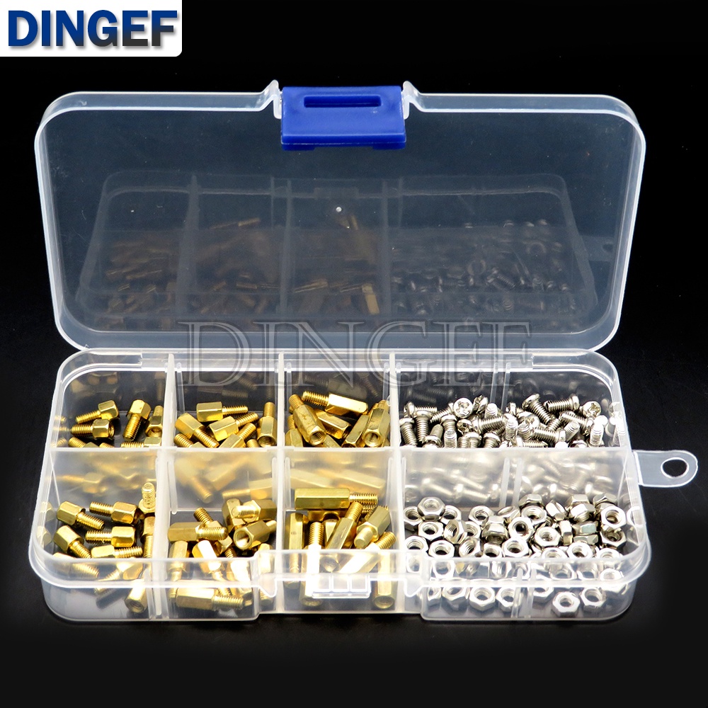 180PCS M3 ทองเหลือง Hex คอลัมน์ Standoff สนับสนุน Spacer เสา M3 สกรู Nut สําหรับ PCB Board
