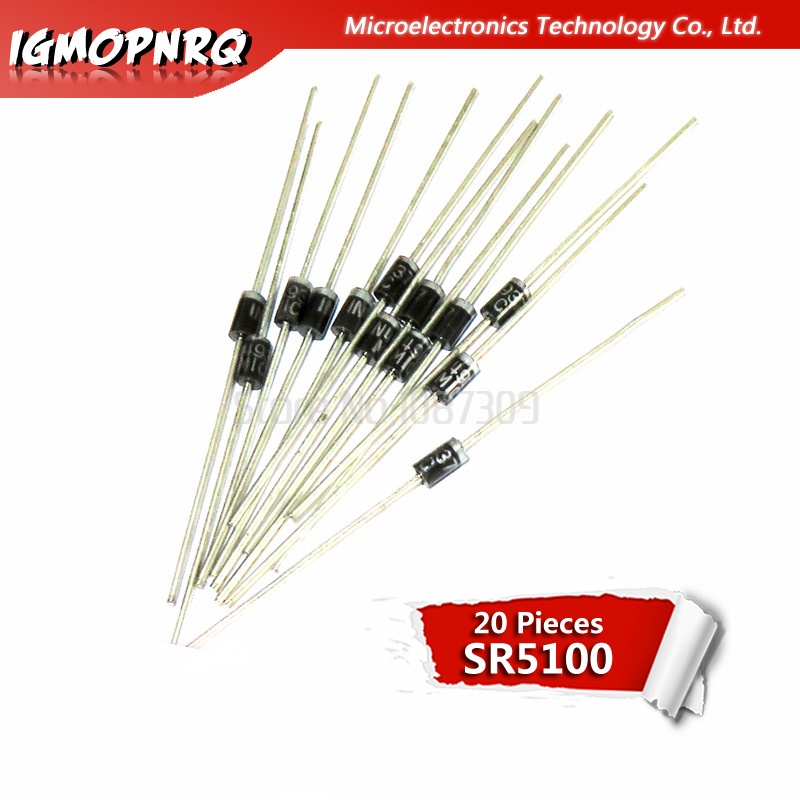 20 ชิ้น SR5100 SB5100 5A/ 100V DO -27 schottky ไดโอดใหม่