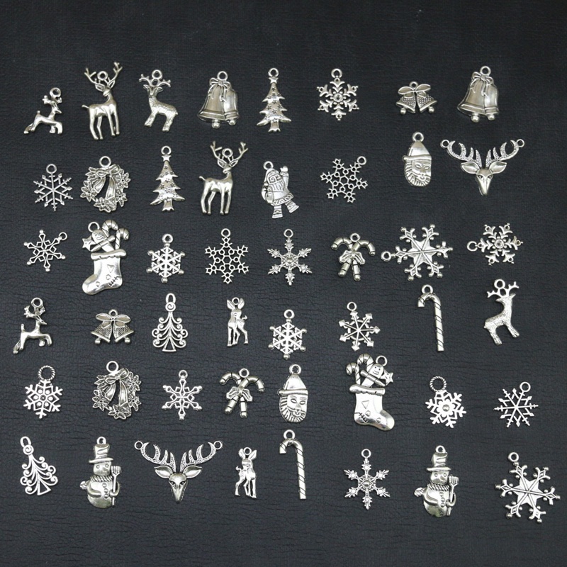 (50 ชิ้น / ถุง) จี้เครื่องประดับ หลวม ตกแต่งต้นคริสต์มาส วัสดุทําด้วยมือ ปีใหม่ ฉลองสร้อยคอ คู่กับ DIY