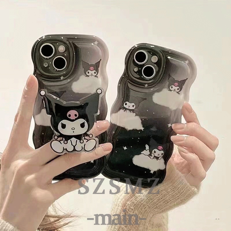 BLD| เคส สำหรับ Samsung Galaxy A02 A02S A03 A03S A04 A04S A06 A10S A11 A12 A13 A14 A16 A20S A20 A21S A22 A23 A24 A30 A30S A31 A32 A33 A34 A50 A50S A51 A52 A52S A53 A54 A70 A70S A71 A72 A73 Soft Cartoon Starry Cloud Kuromi Wave Edge Case With Holder