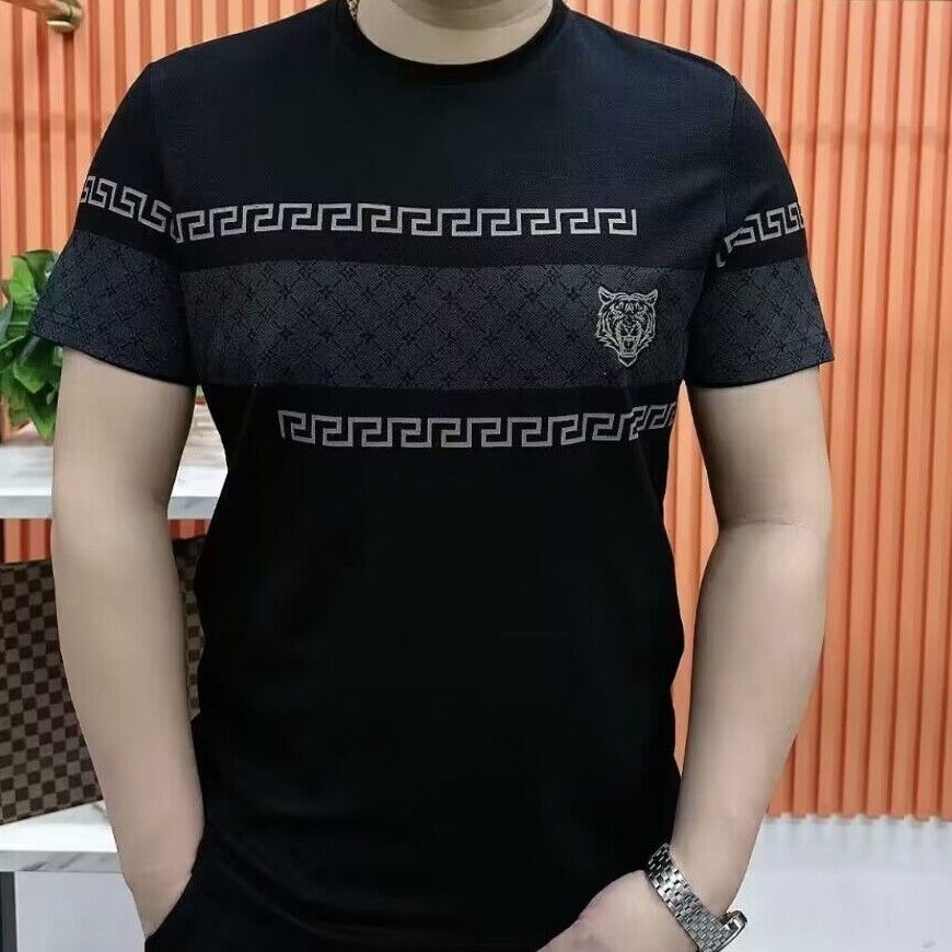 เสื้อยืดแขนสั้น คอกลม พิมพ์ลาย แฟชั่นฤดูร้อน สไตล์ยุโรป และอเมริกา สําหรับผู้ชาย 2023