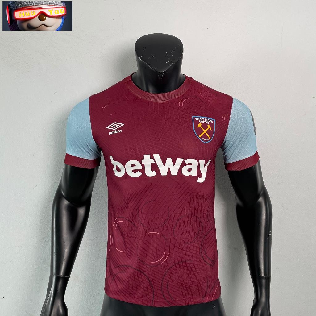 เสื้อบอล เกรดเพลเยอร์ เวสต์แฮม โฮมเนื้อผ้าโพลีเอสเตอร์ กล้ารับประกันสินค้าทุกตัวPlayer
