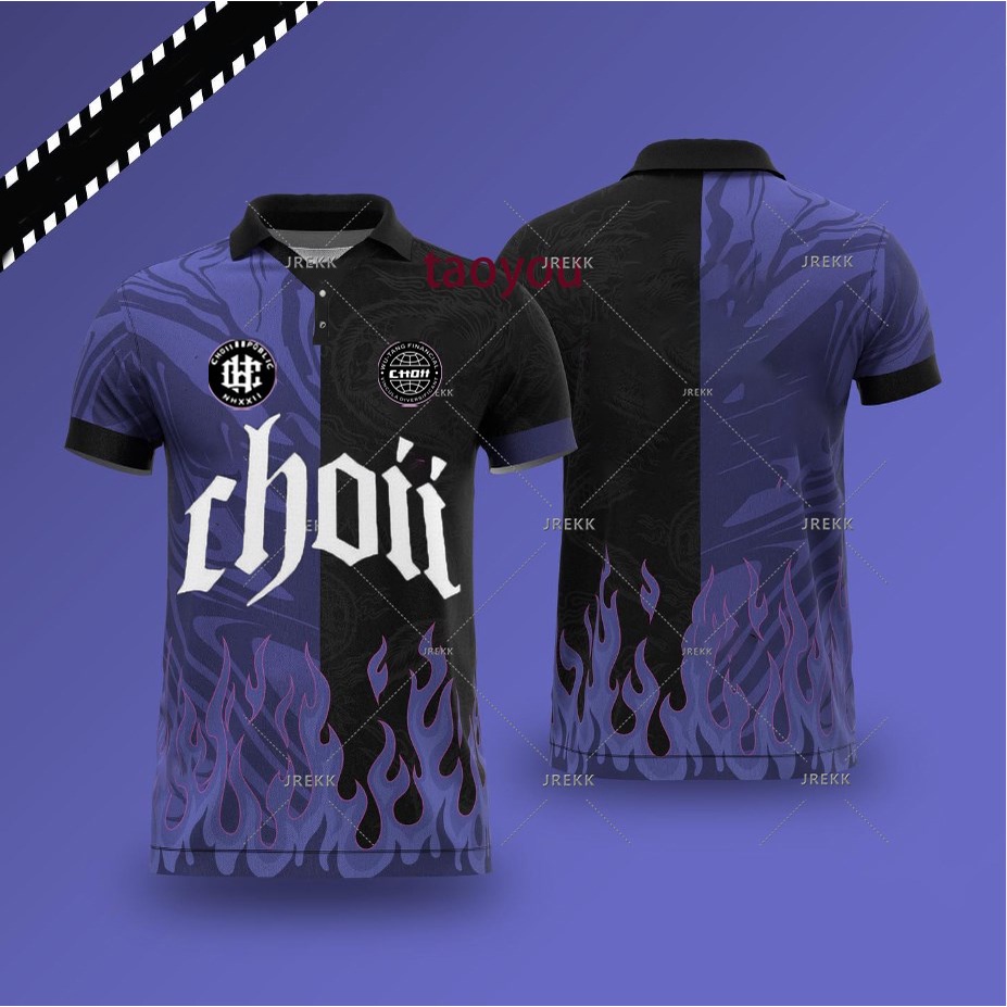 👾2023 CHOII PURPLE BEAR EDITION 👾 CHOII Baju Tshirt Lelaki Thailand Viral Jersey C429 Ootd Collar Bl