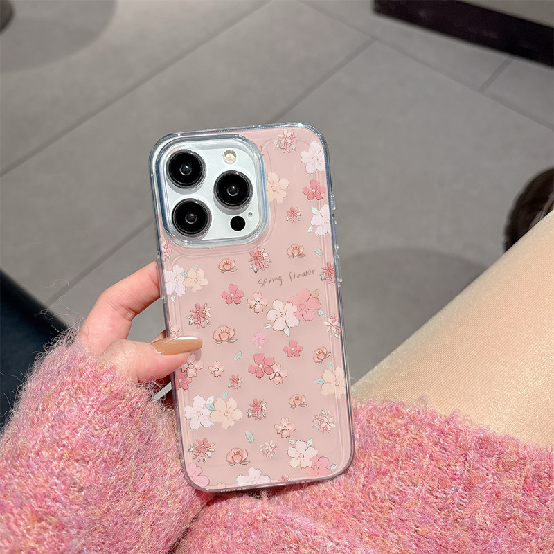 SAMSUNG แฟชั่นดอกไม้สีชมพูสดเคสโทรศัพท์สําหรับsamsung A02 A02S A03 A04 A04S A05 A05S A10 A10S A11A12 A13 A14 A15 A16 A20 A20 A20S A21S A23 M02 M10 นุ่ม