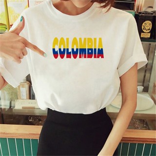 เสื้อยืด พิมพ์ลายการ์ตูนมังงะ Colombia สําหรับผู้หญิง