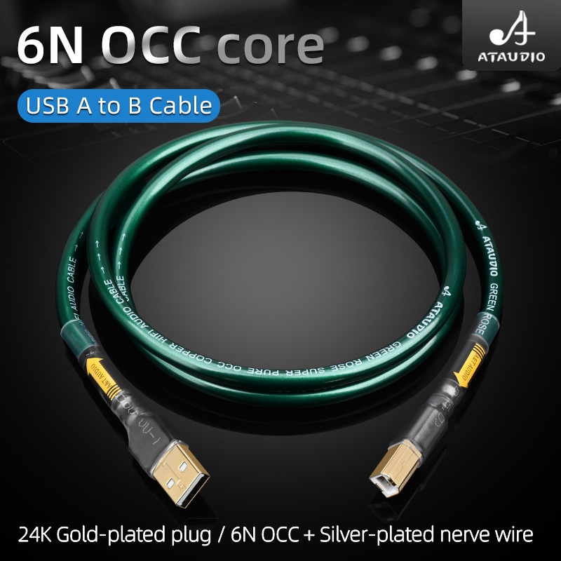 สายเคเบิล USB ชุบเงิน 6N OCC A-B C-B Type DAC ถอดรหัสข้อมูล คุณภาพสูง