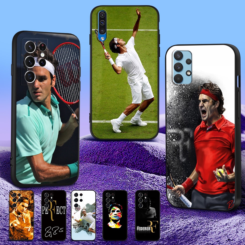 เคสโทรศัพท์มือถือ ซิลิโคนนิ่ม tpu ลาย Roger Federer สีดํา สําหรับ Samsung Galaxy A31 A51 A71 A91 A50S A30S A50 2019