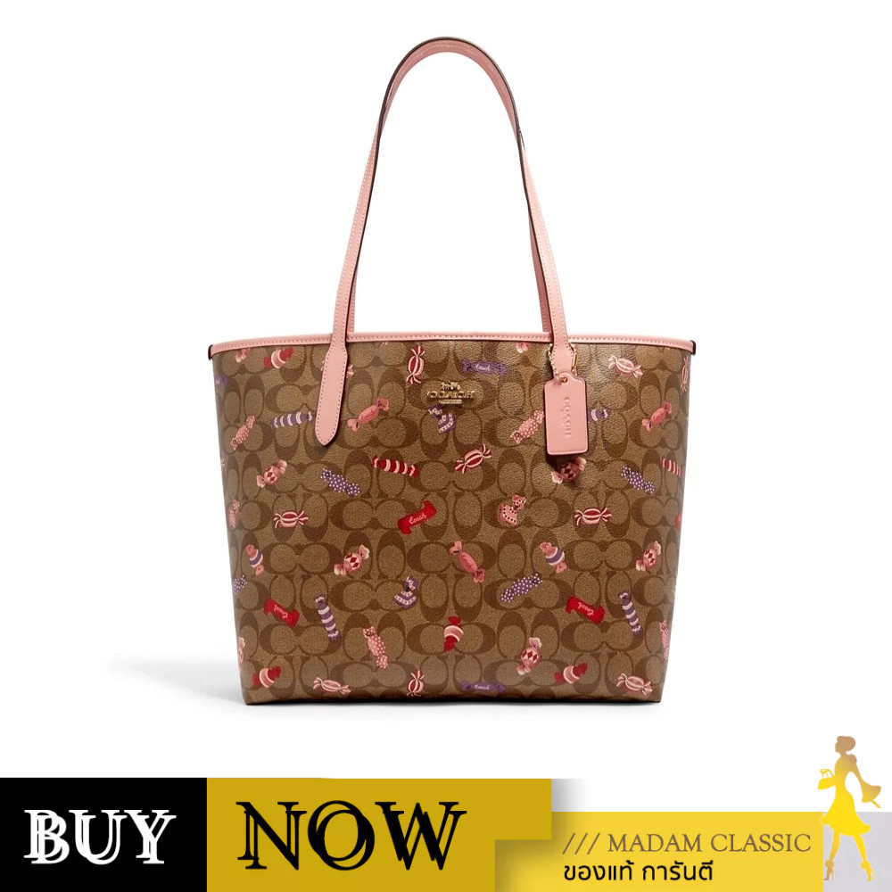 กระเป๋าสะพายข้าง COACH C2534 CITY TOTE IN SIGNATURE CANVAS WITH CANDY PRINT(IME7V) BY:Madamclassic