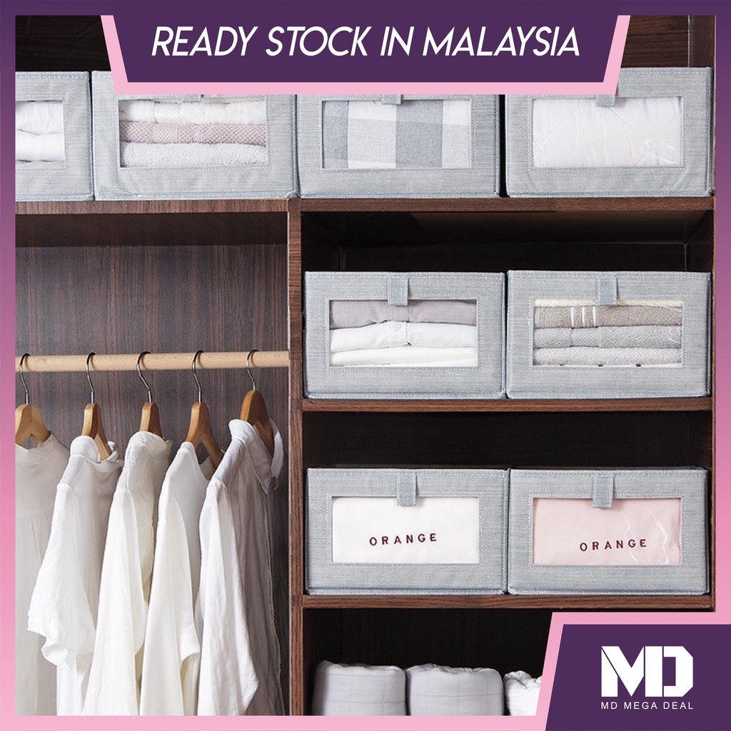 hot🔥การประกันคุณภาพ🔥 import 《Mega Deal》Foldable Storage Box With Window Home Bedroom Cosmetics Or