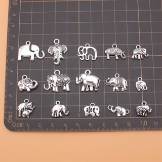 จี้ช้าง สําหรับทําเครื่องประดับ งานฝีมือ ขายส่ง 15 ชิ้น/เซต