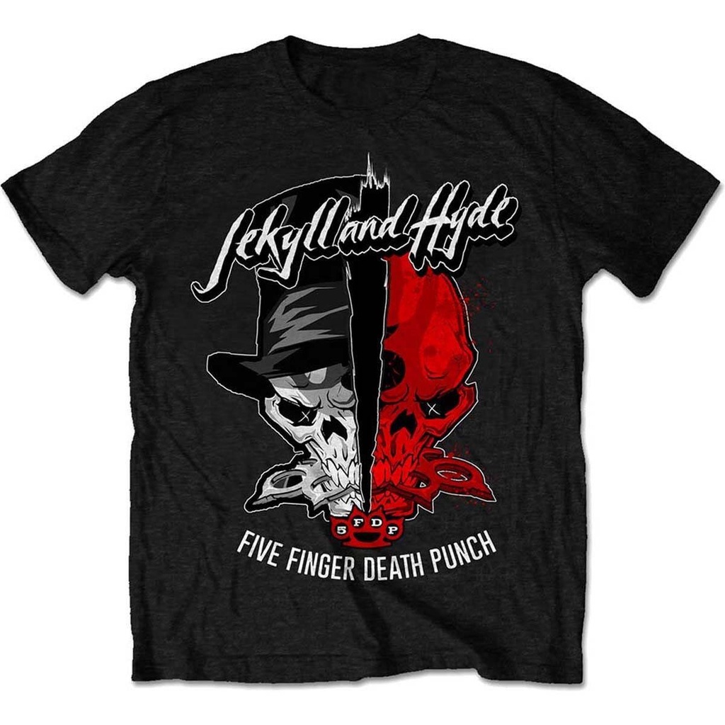 เสื้อยืด ลาย Five Finger Death Punch Jekyll and Hyde Rock สําหรับผู้ชาย และผู้หญิง