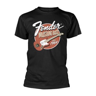 เสื้อยืด พิมพ์ลาย Fender Mustang Electric Bass Guitar สําหรับผู้ชาย และผู้หญิง