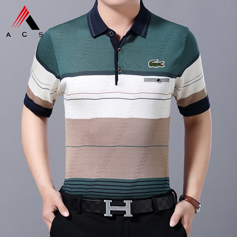 ใหม่ เสื้อยืดโปโล แขนสั้น พิมพ์ลาย ลําลอง สไตล์ธุรกิจ แฟชั่นฤดูร้อน สําหรับผู้ชาย