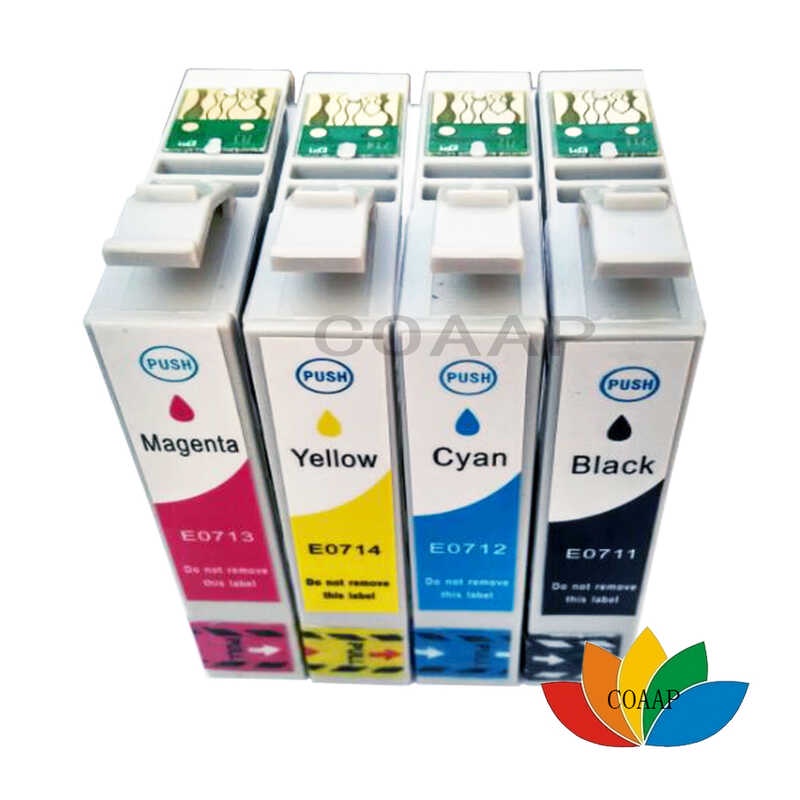 4 ตลับที่เข้ากันได้ T0711-T0714 XL สำหรับเครื่องพิมพ์ Epson Stylus DX7000F DX7400 D