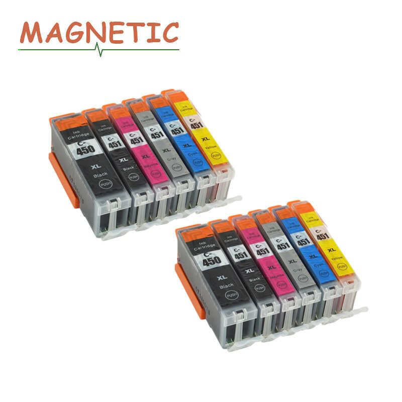 หมึกพิมพ์ 12X PGI450 CLI451 ตลับหมึกสำหรับ Canon PGI450 CLI451 PIXMA IP7240 MG5440 MG5540 MG644