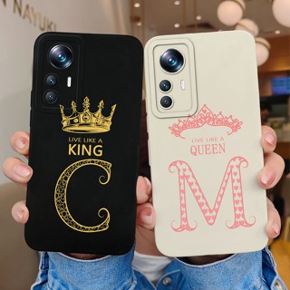 เคสโทรศัพท์มือถือ ซิลิโคน ผิวด้าน ลายตัวอักษรมงกุฎ หรูหรา สําหรับ Xiaomi 12 12X 12S 12X 12 X 12S 12 S