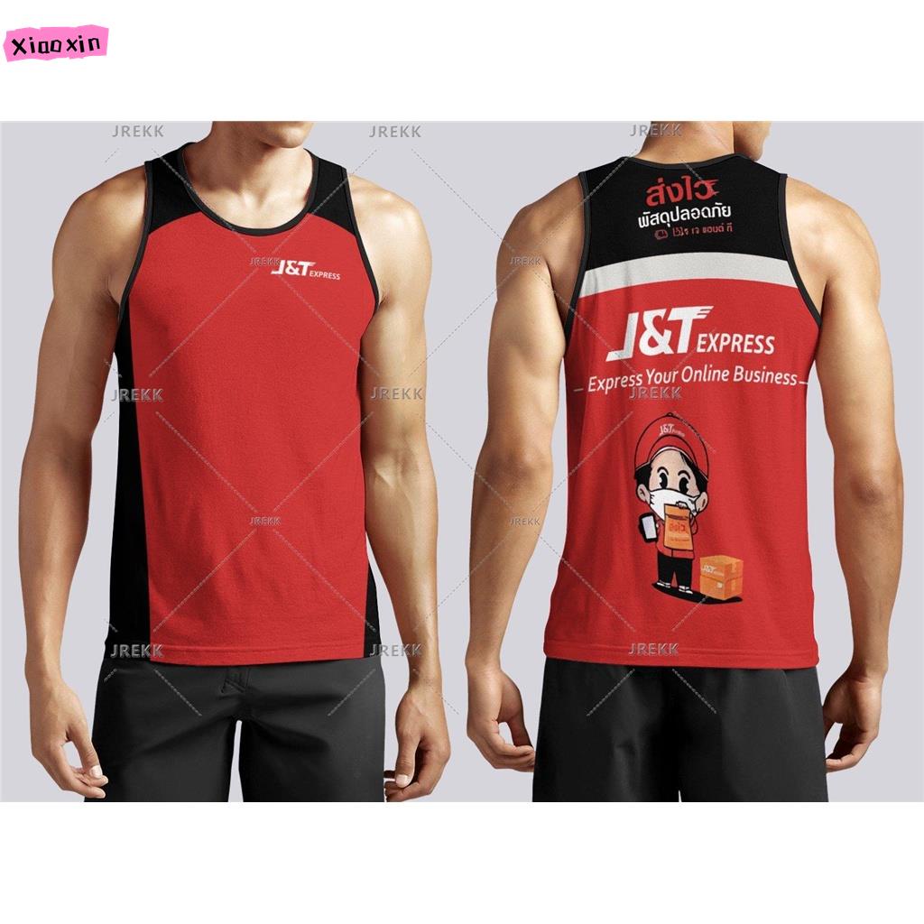 เสื้อยืด J & T Express, เสื้อผ้าไรเดอร์ J & T Express นุ่มและสบายในสต็อก