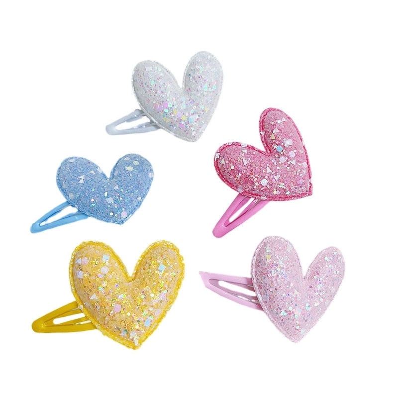 กิ๊บติดผม รูปหัวใจ ประดับเลื่อม สีแคนดี้ สไตล์เจ้าหญิง สําหรับเด็กผู้หญิง จํานวน 2 ชิ้น